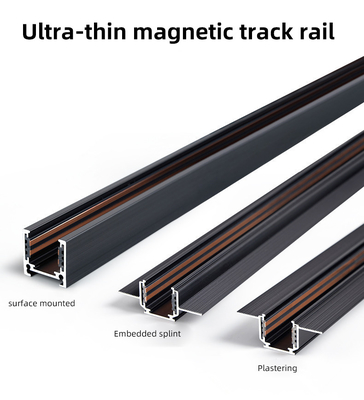 Ultradunne 48V magnetische railverlichting Opbouw gemonteerde aluminium 1m 2m 3m rail