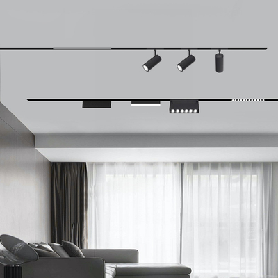 Slim Zwart 48V Magnetisch het Spoorlicht van de Traliewerk Licht Schijnwerper voor Woonkamer