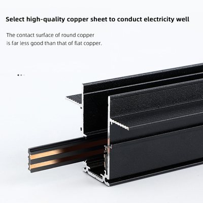 Het zwarte Aluminium bedde Magnetische Spoorschijnwerper 48V 20MM 1M 1.5M 2M in