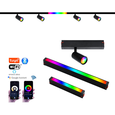 80LM/W het LEIDENE Magnetische Spoor Lichte Intelligente Verduisteren Kleur die RGB Vloedschijnwerper aanpassen