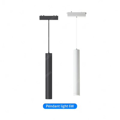 Aluminium Magnetische rechte kroonluchter Anti Glare 6W 24° Spoor Rail Hanglamp
