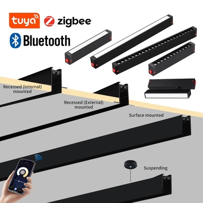 Nieuw ontwerp Zwart LED High End Lineair Grille Light Showroom Verlichting Magnetische Track Light